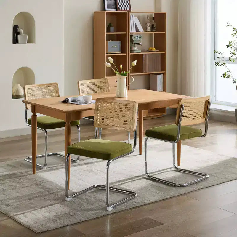 MAYEERTY Chaises de salle à manger modernes - Tissu côtelé, piètement en métal doré, capitonnage cannelé, sans accoudoirs, lot de 2