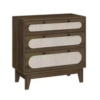 Commode à trois tiroirs, Table de chevet en bois de style moderne de ferme, mince, avec trois tiroirs, pour chambre ou salon