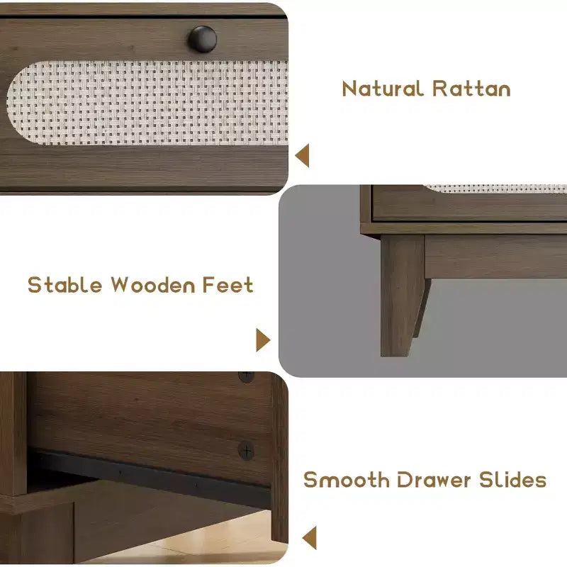 Commode à trois tiroirs, Table de chevet en bois de style moderne de ferme, mince, avec trois tiroirs, pour chambre ou salon