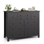 Commode de rangement moderne en bois pour placard, grande commode noire à 10 tiroirs pour chambre à coucher, tiroirs profonds,