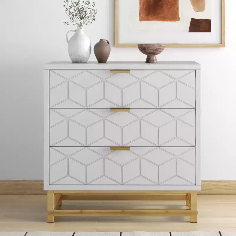 Commode à 3 tiroirs pour chambre à coucher, commode en bois, pour salon, couloir,