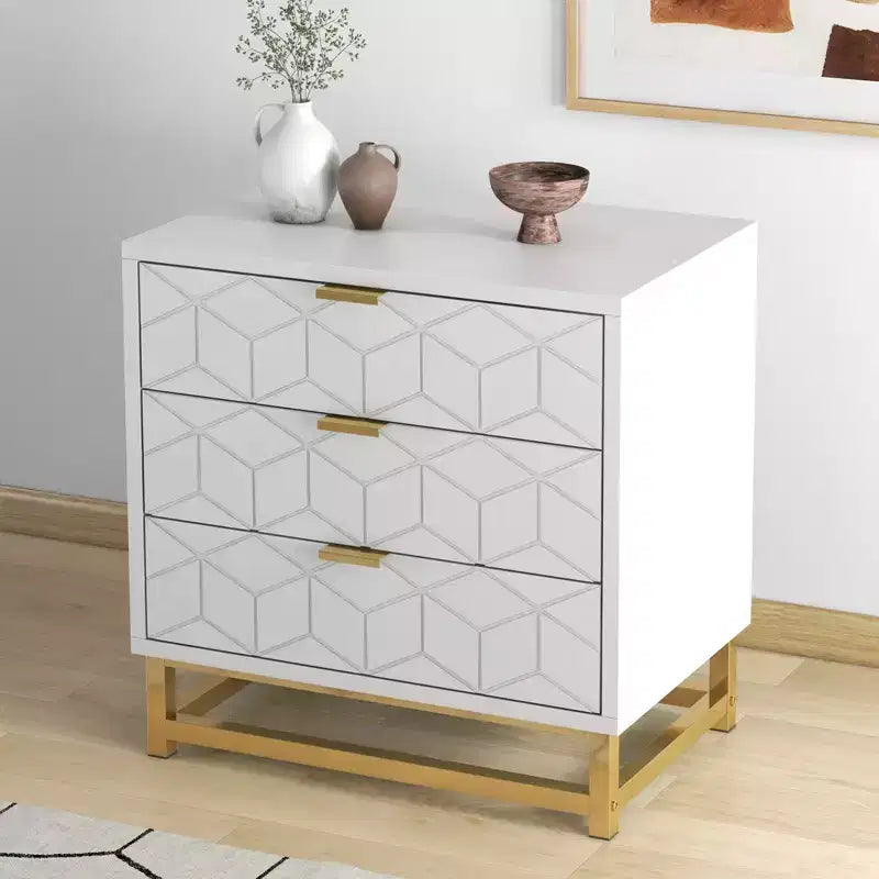 Commode à 3 tiroirs pour chambre à coucher, commode en bois, pour salon, couloir,