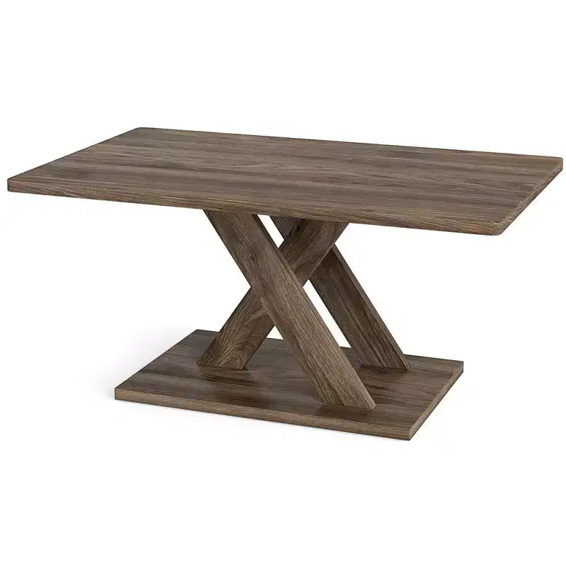 Table basse Costway 37,5 avec base stable et connexion en bois d'hévéa pour salon