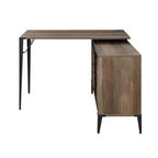 Bureau d'écriture en forme de L GDFStudio Pampas avec rangement à porte coulissante de style grange