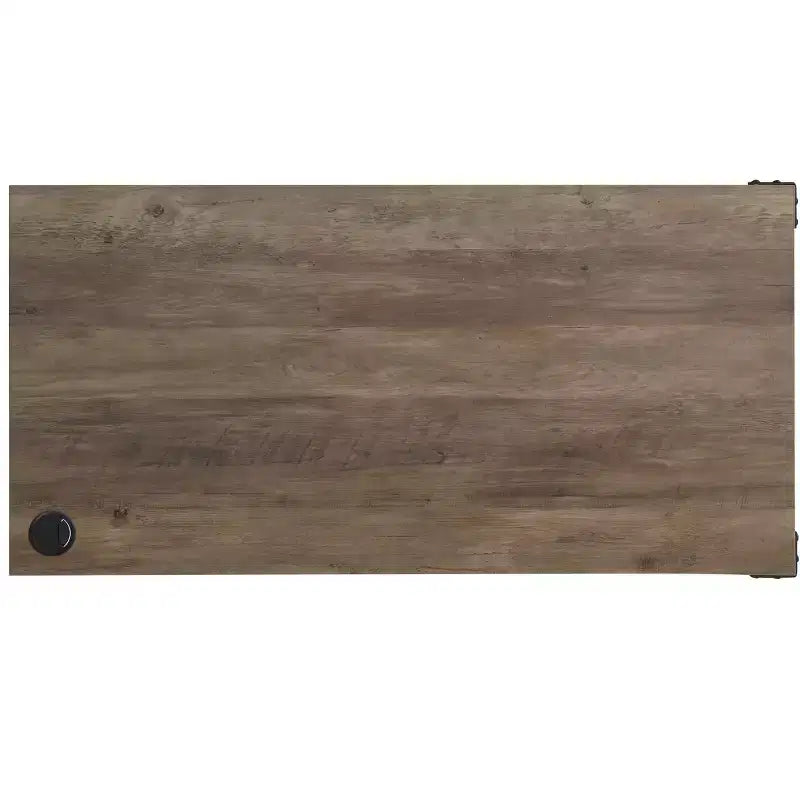 Bureau d'écriture en forme de L GDFStudio Pampas avec rangement à porte coulissante de style grange