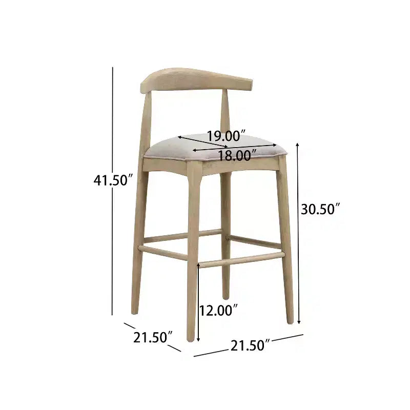 Christopher Knight Home Nyra Tabourets de bar rembourrés en bois d'hévéa de style Mid-Century (Lot de 2)