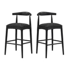 Christopher Knight Home Nyra Tabourets de bar rembourrés en bois d'hévéa de style Mid-Century (Lot de 2)