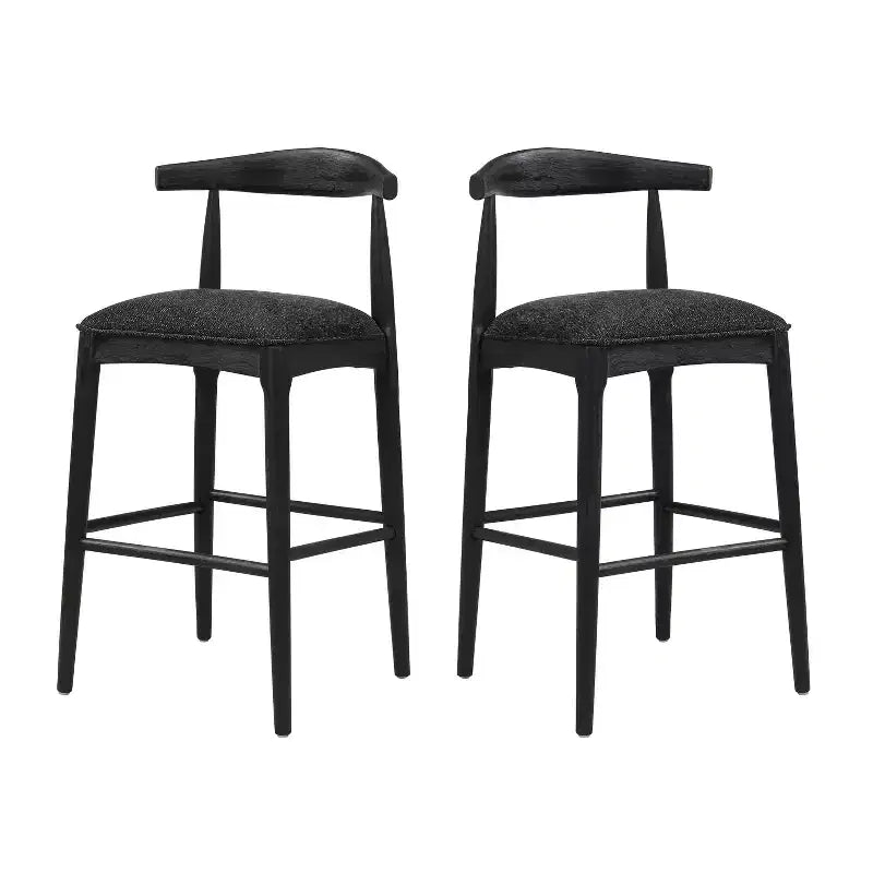 Christopher Knight Home Nyra Tabourets de bar rembourrés en bois d'hévéa de style Mid-Century (Lot de 2)