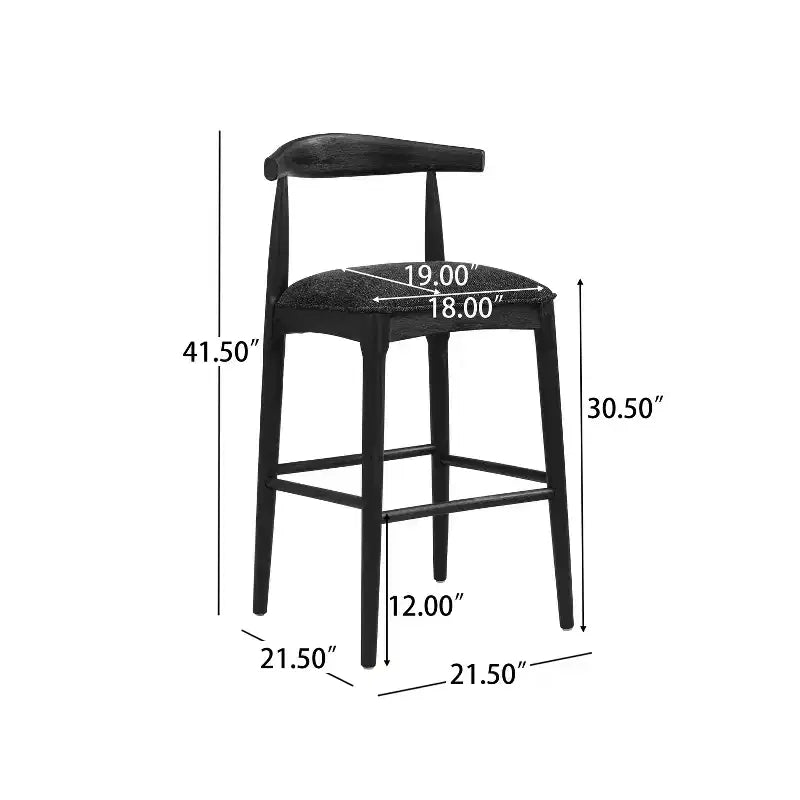 Christopher Knight Home Nyra Tabourets de bar rembourrés en bois d'hévéa de style Mid-Century (Lot de 2)