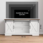 Meuble TV, Meuble TV 147 cm pour TV 165 cm, Meuble TV avec portes de grange, Meuble console multimédia industriel Armoire de rangement Buffet pour salon