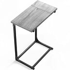 End table, C-shaped side table, sofa C-shaped table, metal frame sofa table, large area sofa table for living room, bedroom and home office