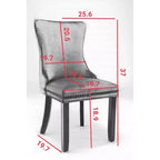 Lot de 2 chaises de salle à manger, chaises de salle à manger avec dossier haut, rivet décoratif, coussin en mousse haute élasticité, chaise de cuisine