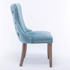 Lot de 2 chaises de salle à manger, chaises de salle à manger avec dossier haut, rivet décoratif, coussin en mousse haute élasticité, chaise de cuisine