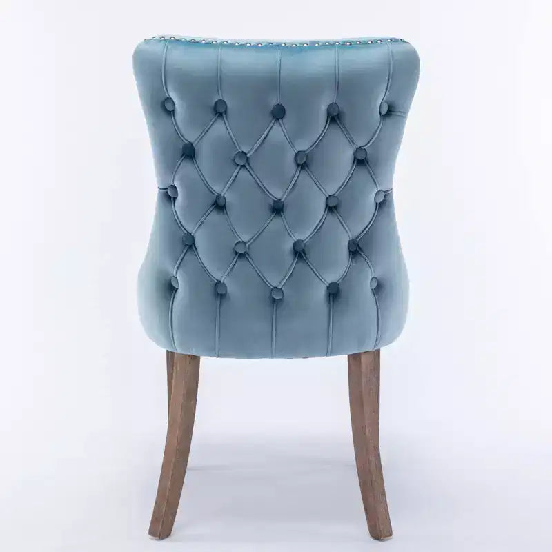 Lot de 2 chaises de salle à manger, chaises de salle à manger avec dossier haut, rivet décoratif, coussin en mousse haute élasticité, chaise de cuisine