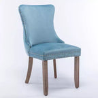 Lot de 2 chaises de salle à manger, chaises de salle à manger avec dossier haut, rivet décoratif, coussin en mousse haute élasticité, chaise de cuisine