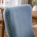 Lot de 2 chaises de salle à manger, chaises de salle à manger avec dossier haut, rivet décoratif, coussin en mousse haute élasticité, chaise de cuisine