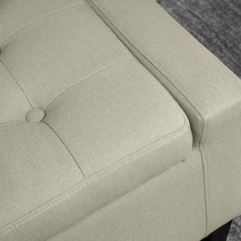36 Pouf de rangement, Banc de rangement avec plateau relevable et pieds en bois d'hévéa, Banc d'entrée rembourré en lin avec assise pour le salon