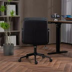 Chaise de bureau MAYEERTY à dossier mi-hauteur - Cuir PU, ergonomique, accoudoirs rembourrés, inclinaison à 40°, pivotante à roulettes