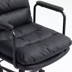 Chaise de bureau MAYEERTY à dossier mi-hauteur - Cuir PU, ergonomique, accoudoirs rembourrés, inclinaison à 40°, pivotante à roulettes