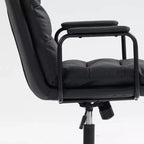 Chaise de bureau MAYEERTY à dossier mi-hauteur - Cuir PU, ergonomique, accoudoirs rembourrés, inclinaison à 40°, pivotante à roulettes