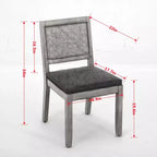 MAYEERTY Chaises de salle à manger style français - Style Louis, dossier carré, cadre en bois massif sculpté, lot de 2