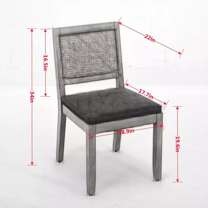 MAYEERTY Chaises de salle à manger style français - Style Louis, dossier carré, cadre en bois massif sculpté, lot de 2