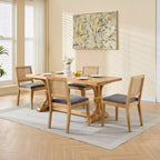 MAYEERTY Chaises de salle à manger style français - Style Louis, dossier carré, cadre en bois massif sculpté, lot de 2