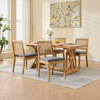 MAYEERTY Chaises de salle à manger style français - Style Louis, dossier carré, cadre en bois massif sculpté, lot de 2