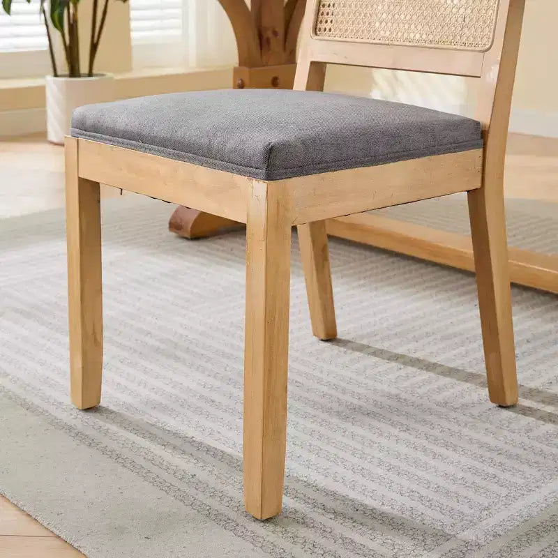 MAYEERTY Chaises de salle à manger style français - Style Louis, dossier carré, cadre en bois massif sculpté, lot de 2