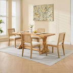 MAYEERTY Chaises de salle à manger style français - Style Louis, dossier carré, cadre en bois massif sculpté, lot de 2