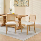 MAYEERTY Chaises de salle à manger style français - Style Louis, dossier carré, cadre en bois massif sculpté, lot de 2