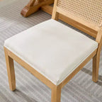 MAYEERTY Chaises de salle à manger style français - Style Louis, dossier carré, cadre en bois massif sculpté, lot de 2
