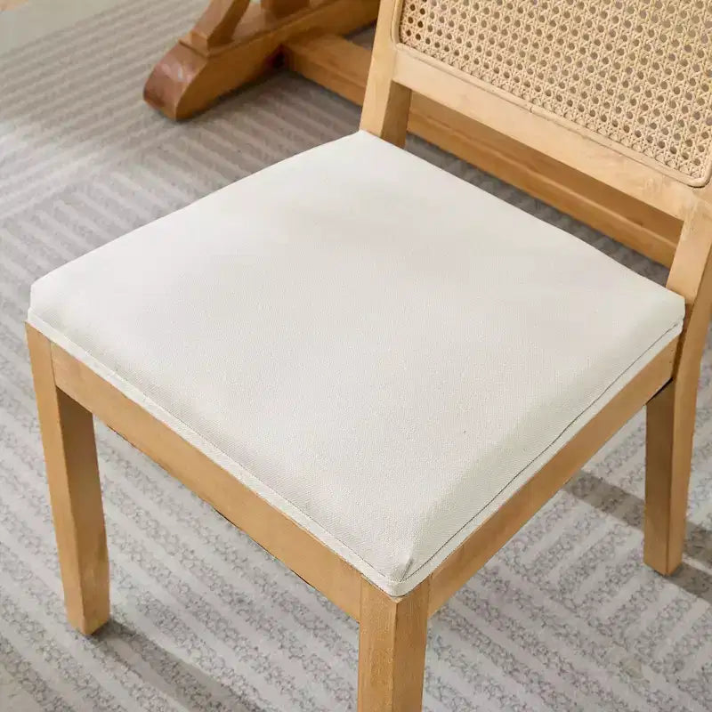 MAYEERTY Chaises de salle à manger style français - Style Louis, dossier carré, cadre en bois massif sculpté, lot de 2