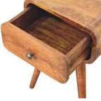 HomeRoots 19 Table de Chevet Carrée à Un Tiroir en Bois Massif Châtaignier