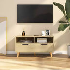 Meuble TV vidaXL - Meuble TV en chêne Sonoma marron - Robuste et stable - Matériau en bois d'ingénierie - Style scandinave - Grand espace de rangement