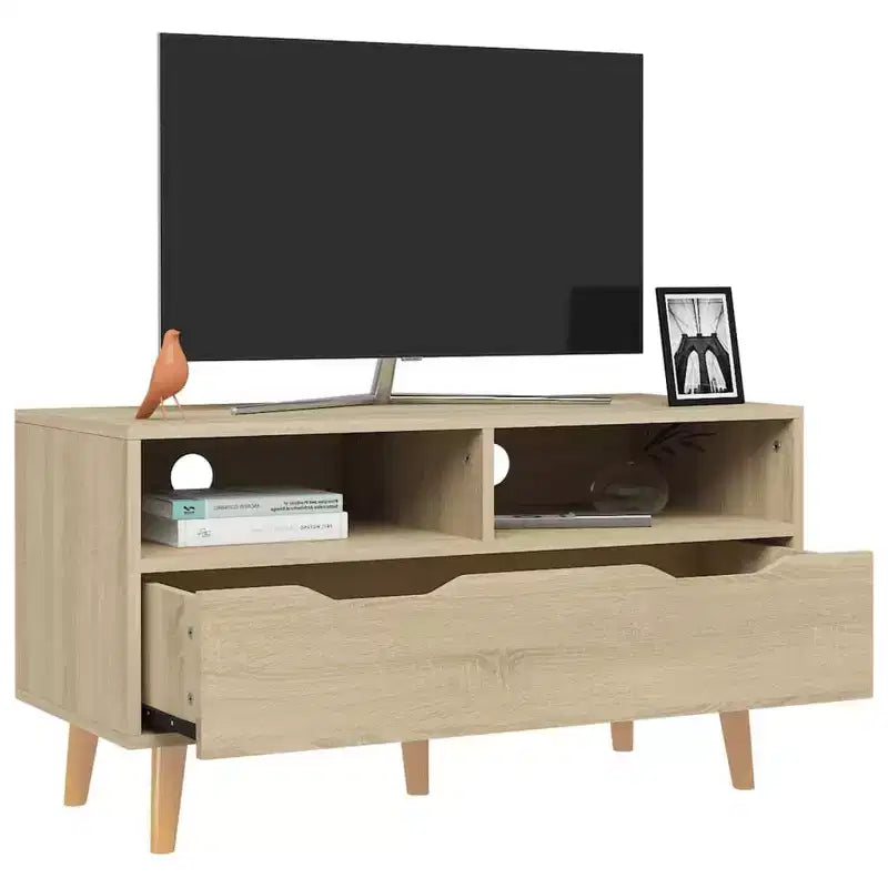 Meuble TV vidaXL - Meuble TV en chêne Sonoma marron - Robuste et stable - Matériau en bois d'ingénierie - Style scandinave - Grand espace de rangement