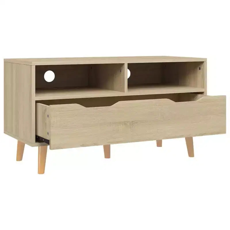 Meuble TV vidaXL - Meuble TV en chêne Sonoma marron - Robuste et stable - Matériau en bois d'ingénierie - Style scandinave - Grand espace de rangement