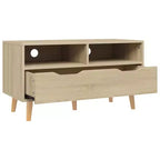 Meuble TV vidaXL - Meuble TV en chêne Sonoma marron - Robuste et stable - Matériau en bois d'ingénierie - Style scandinave - Grand espace de rangement