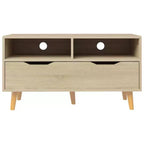 Meuble TV vidaXL - Meuble TV en chêne Sonoma marron - Robuste et stable - Matériau en bois d'ingénierie - Style scandinave - Grand espace de rangement