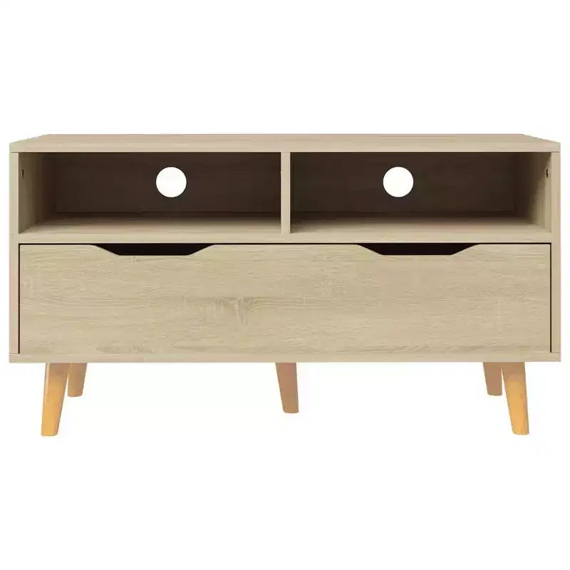 Meuble TV vidaXL - Meuble TV en chêne Sonoma marron - Robuste et stable - Matériau en bois d'ingénierie - Style scandinave - Grand espace de rangement