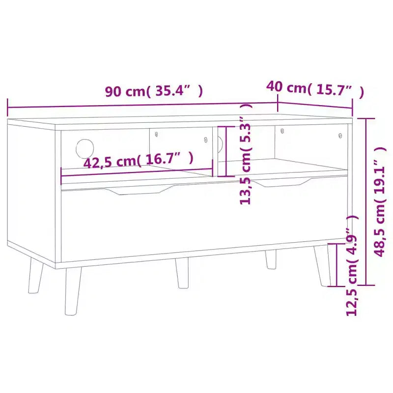 Meuble TV vidaXL - Meuble TV en chêne Sonoma marron - Robuste et stable - Matériau en bois d'ingénierie - Style scandinave - Grand espace de rangement