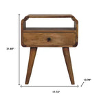 Table de chevet HomeRoots 22 en bois massif marron clair à un tiroir