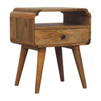 Table de chevet HomeRoots 22 en bois massif marron clair à un tiroir