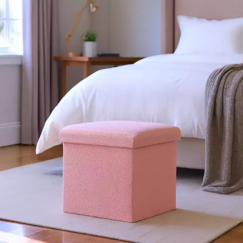 12 Boucles Pouf de Rangement Cube