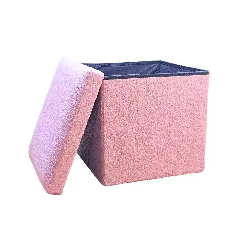 12 Boucles Pouf de Rangement Cube
