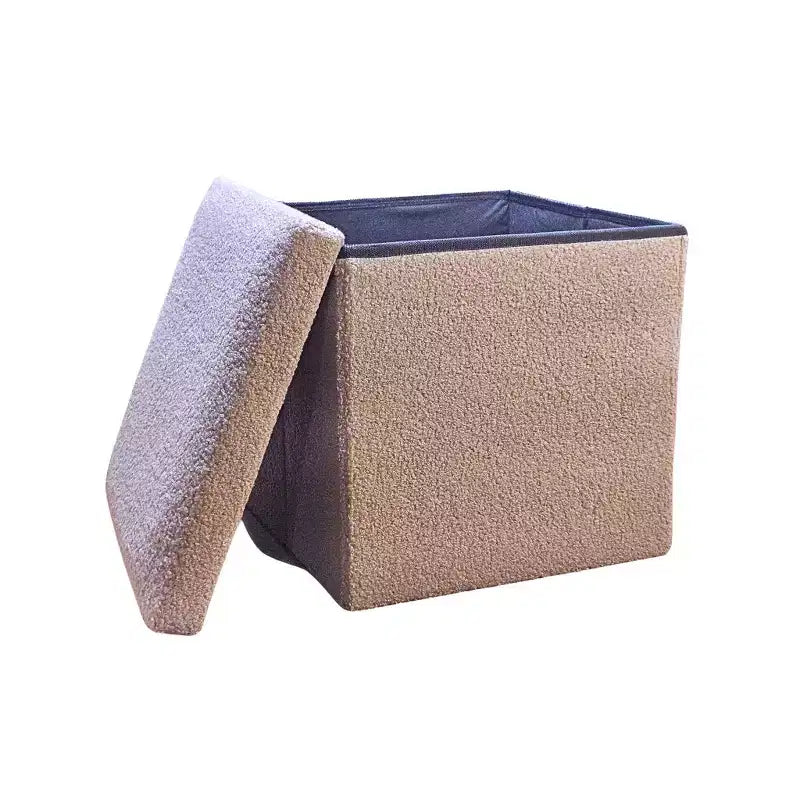 12 Boucles Pouf de Rangement Cube