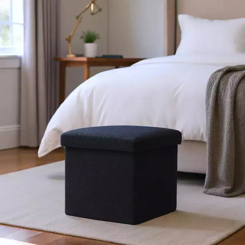 12 Boucles Pouf de Rangement Cube