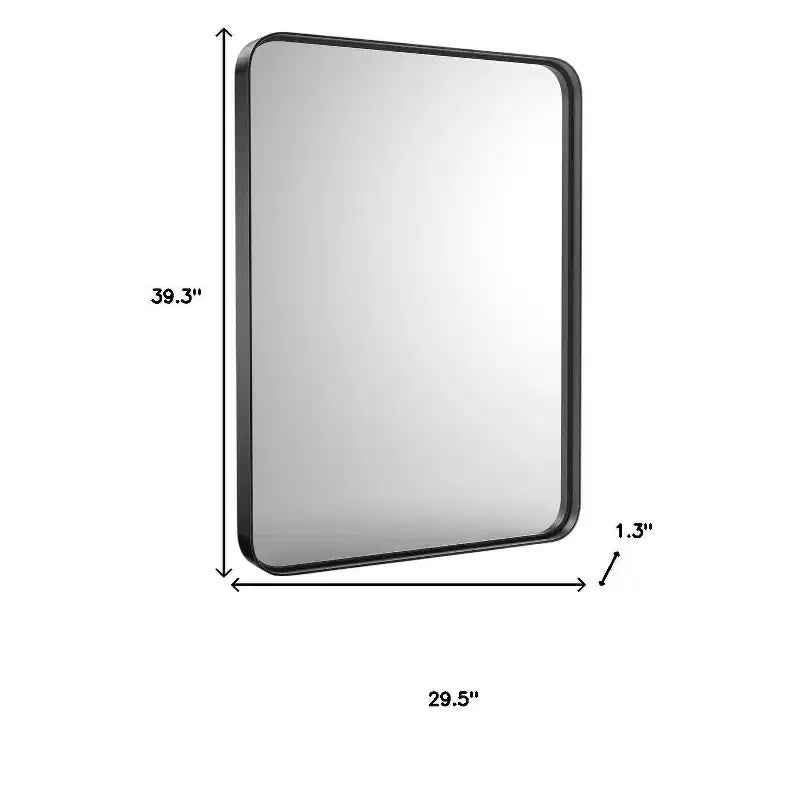 Miroir de salle de bain flottant encadré en métal noir 39 HomeRoots
