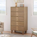 Commode de Chambre à 5 Tiroirs de Rangement Commode Haute Moderne avec Tiroirs Profonds pour Chambre