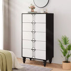 Commode de Chambre à 5 Tiroirs de Rangement Commode Haute Moderne avec Tiroirs Profonds pour Chambre
